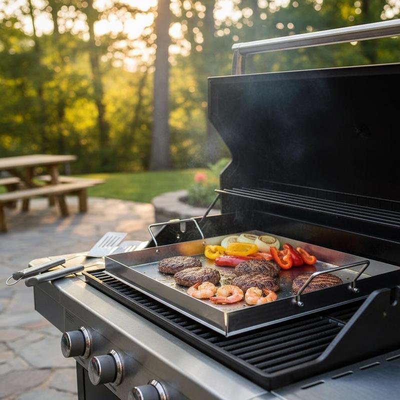 Camping Cooking Kitchen - Universal Flat Top Griddle 18x16 Inch