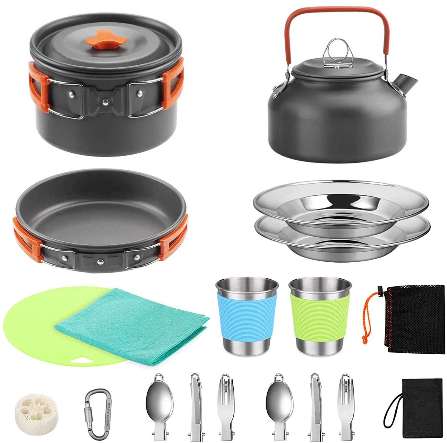 Outdoor Camping Cook Set with  - Camping Cooking Set With Kettle 评论和价格