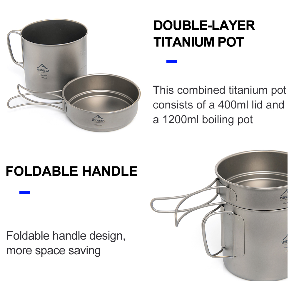 Widesea Ultralight Titanium Ca - Camping Cooking Cup 评论和价格