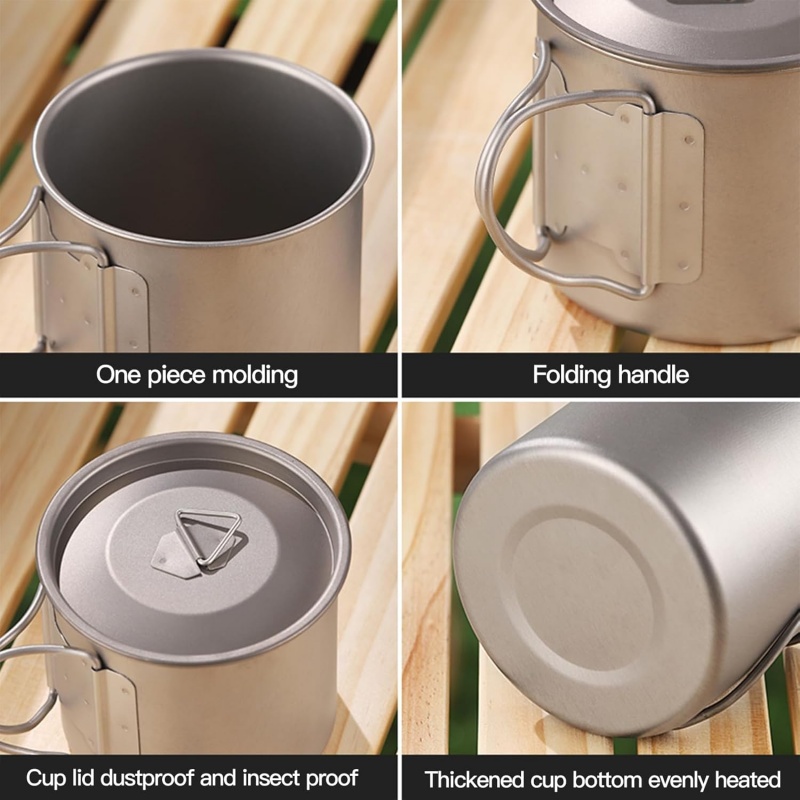 Titanium Camping Mug with Fold - Camping Cooking Cup 评论和价格
