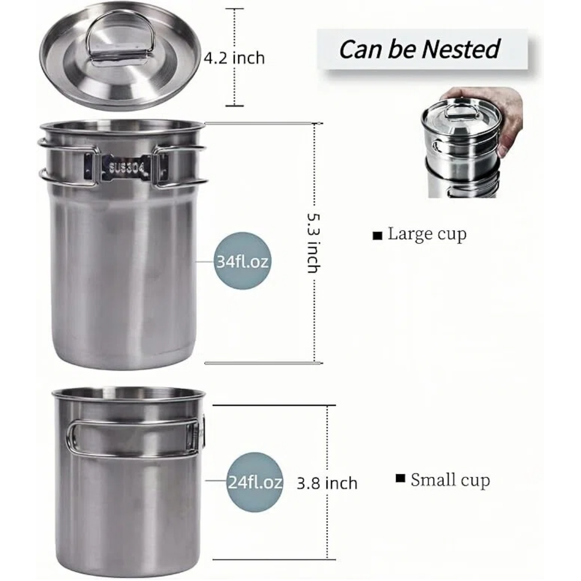 Foldable Camping Cups Mugs Cam - Camping Cooking Cup 评论和价格