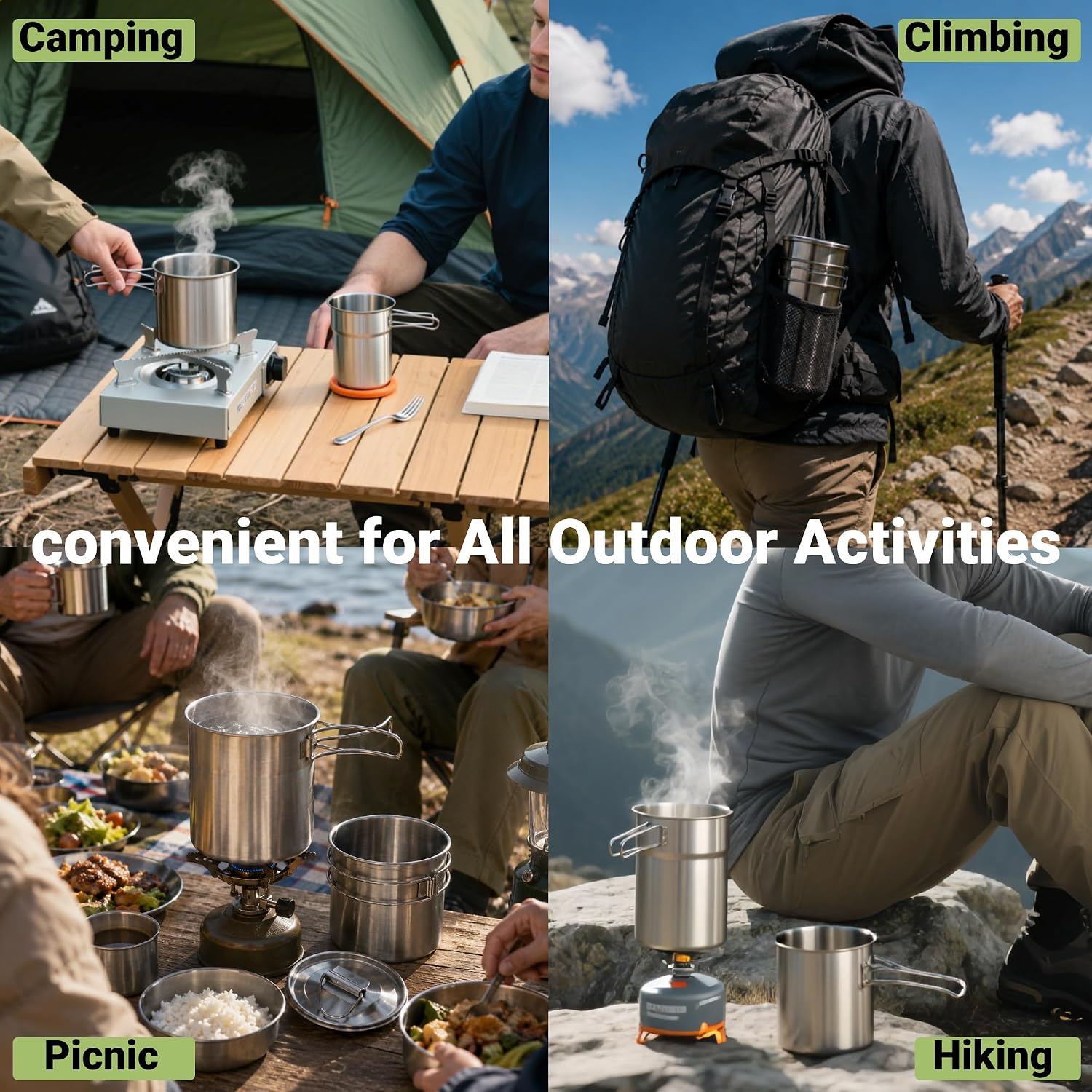 Foldable Camping Cups Mugs Cam - Camping Cooking Cup 评论和价格