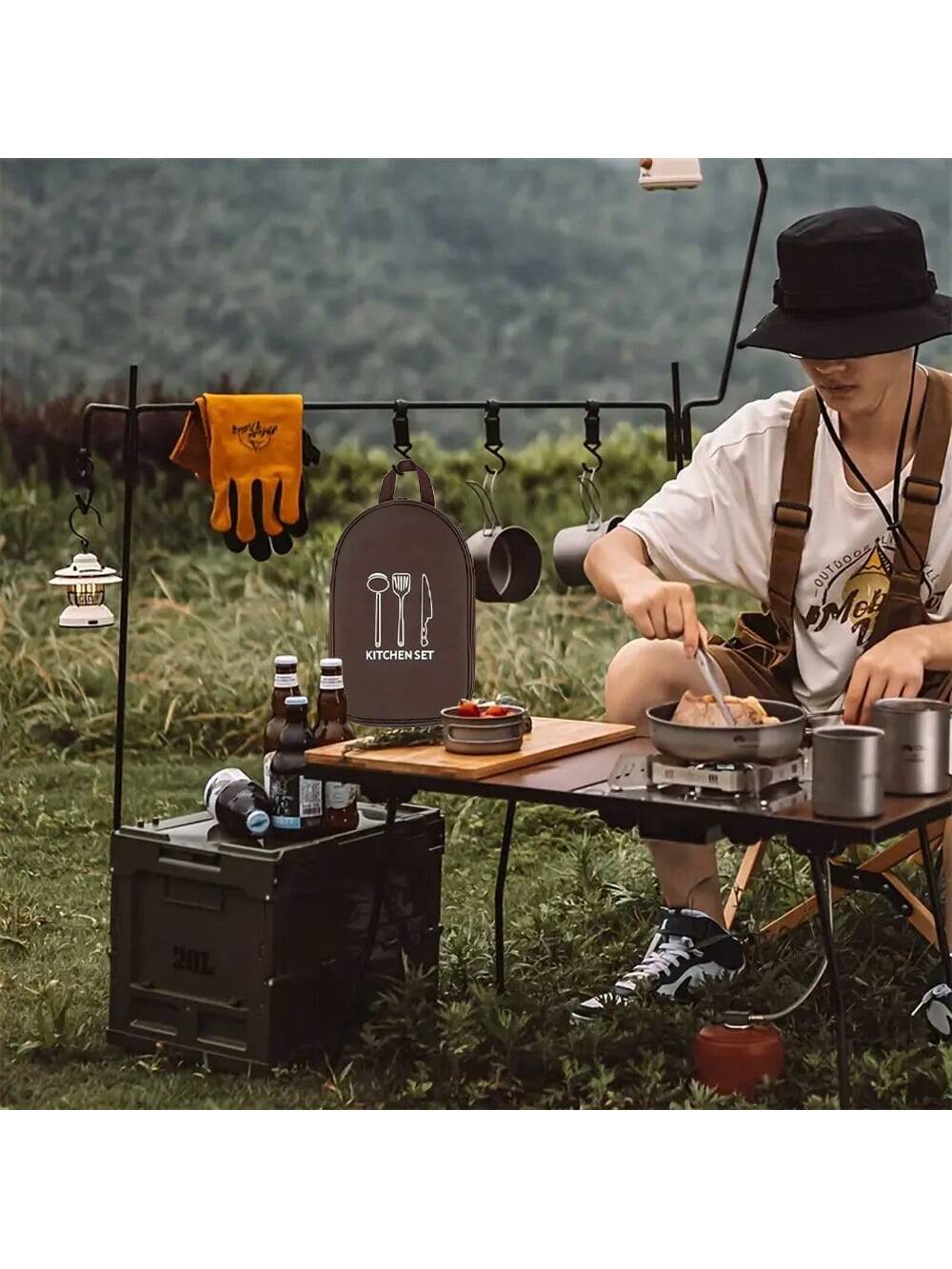 Outdoor Camping Cookware Stora - Camping Cooking Utensils Storage 评论和价格