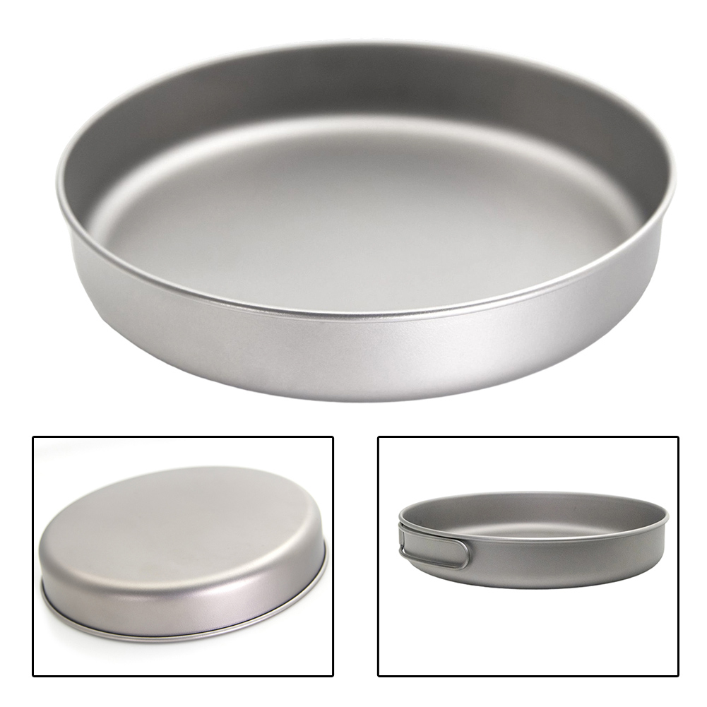 Ultralight Pure Ti Frypan Pot  - Camping Cooking Pan 评论和价格