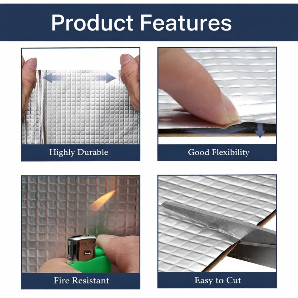 10PCS 10mm Car Sound Deadening - Aluminum Foil Heavy Duty 评论和价格