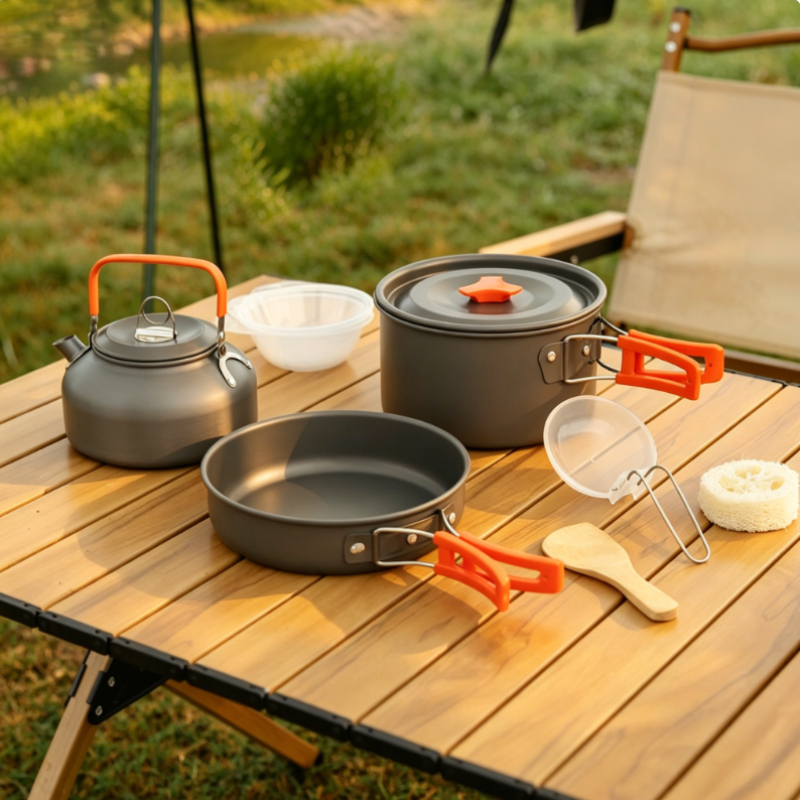 Outdoor Aluminum Alloy Camping - Camping Cooking Set With Kettle 评论和价格