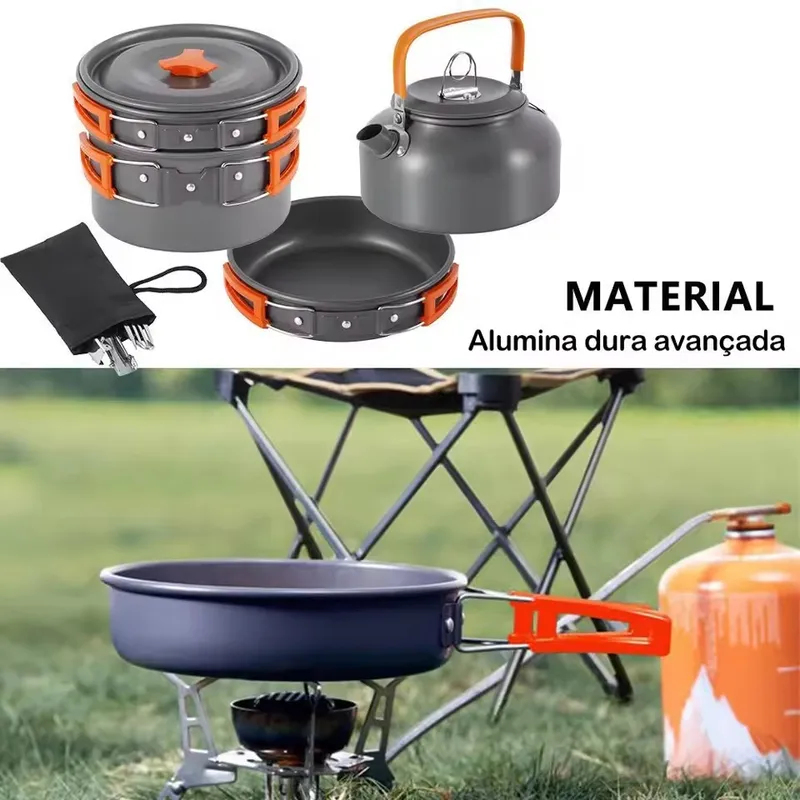 Outdoor Aluminum Alloy Camping - Camping Cooking Set With Kettle 评论和价格
