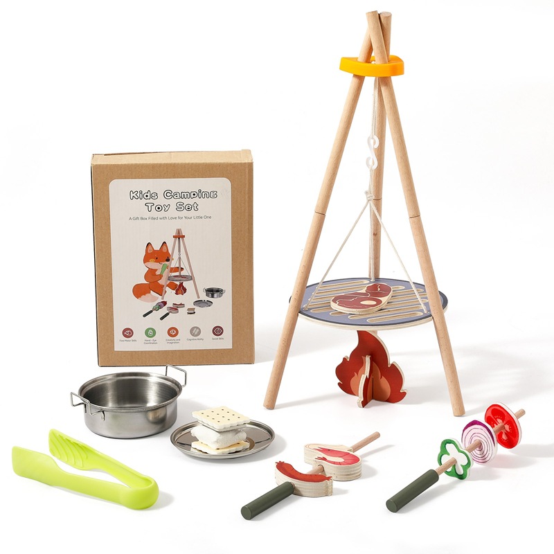 Wooden Kids Camping Barbecue T - Camping Cooking With Kids 评论和价格
