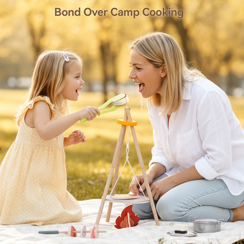 Wooden Kids Camping Barbecue T - Camping Cooking With Kids 评论和价格