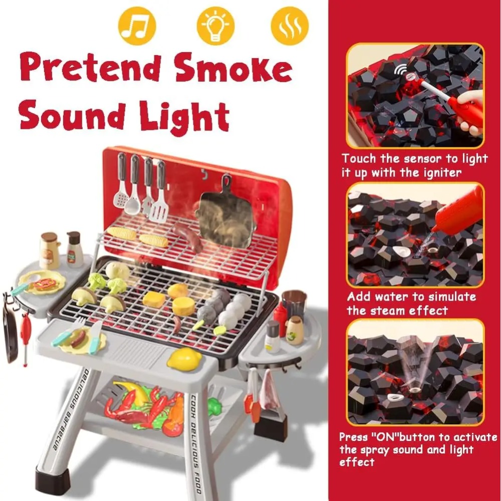 Barbecue Grill Toy Set Kids BB - Camping Cooking With Kids 评论和价格