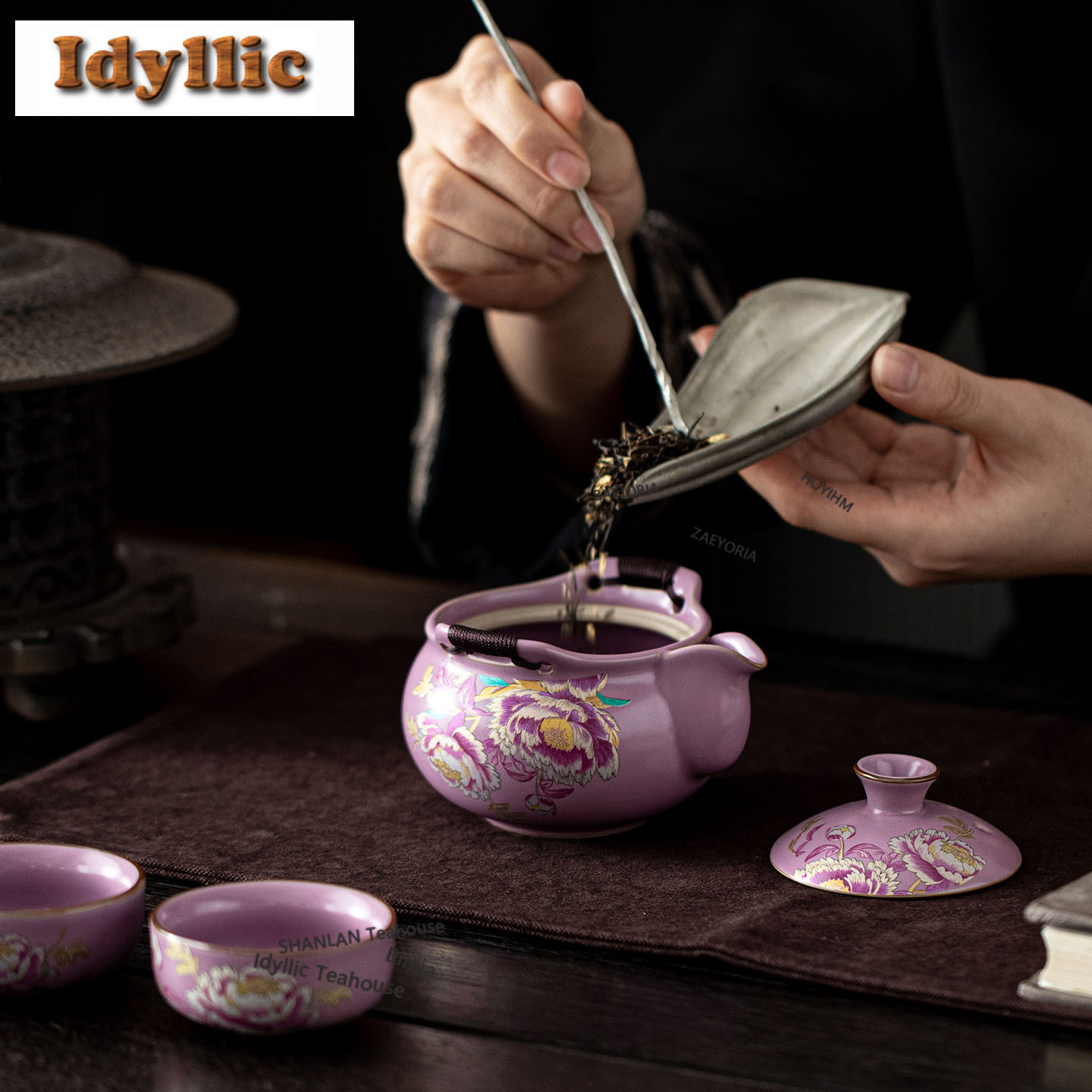 Purple Ru Peony Travel Tea Set - Japanese Camping Cooking 评论和价格