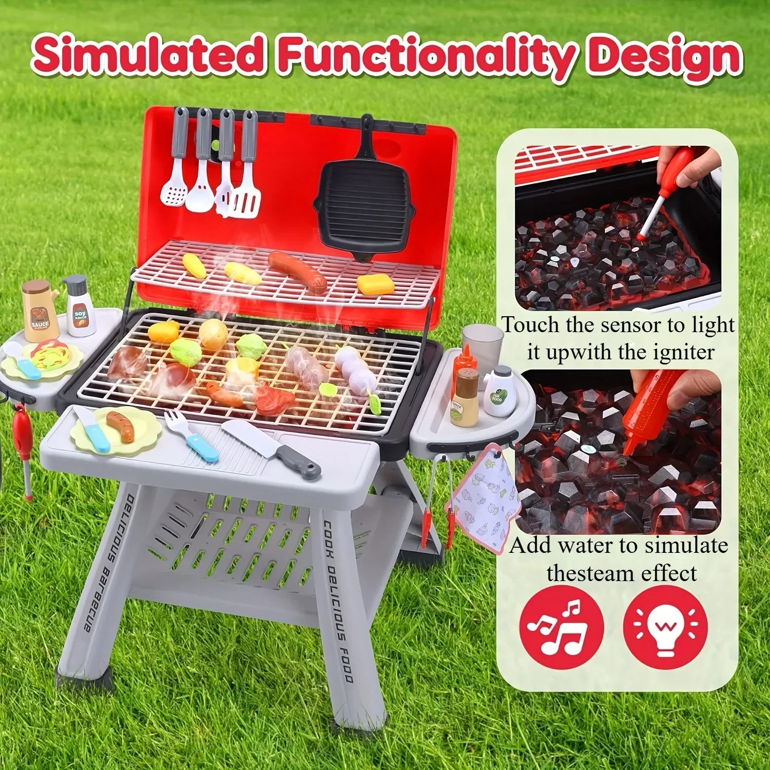 Barbecue Grill Toy Set Kids BB - Camping Cooking With Kids 评论和价格