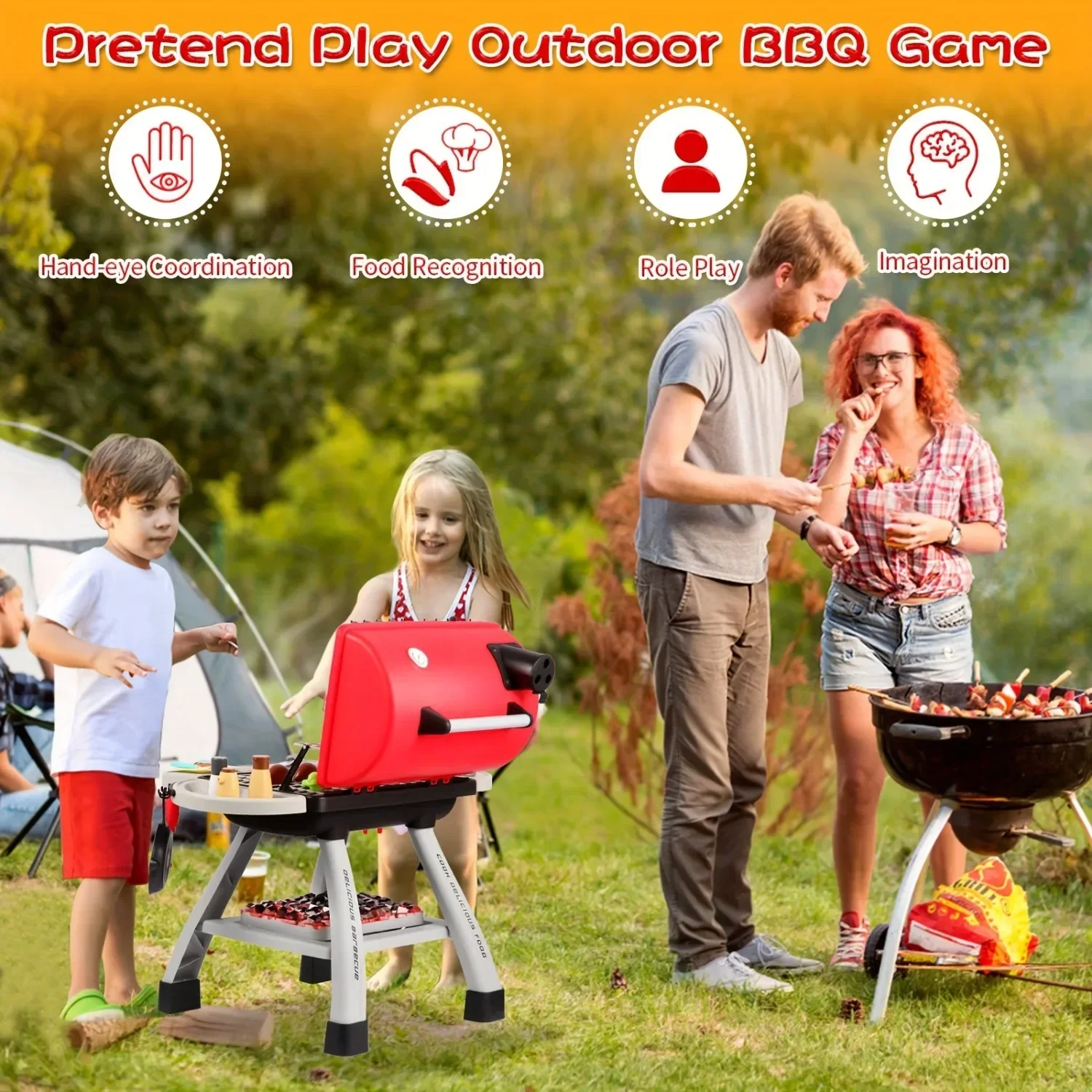 Barbecue Grill Toy Set Kids BB - Camping Cooking With Kids 评论和价格