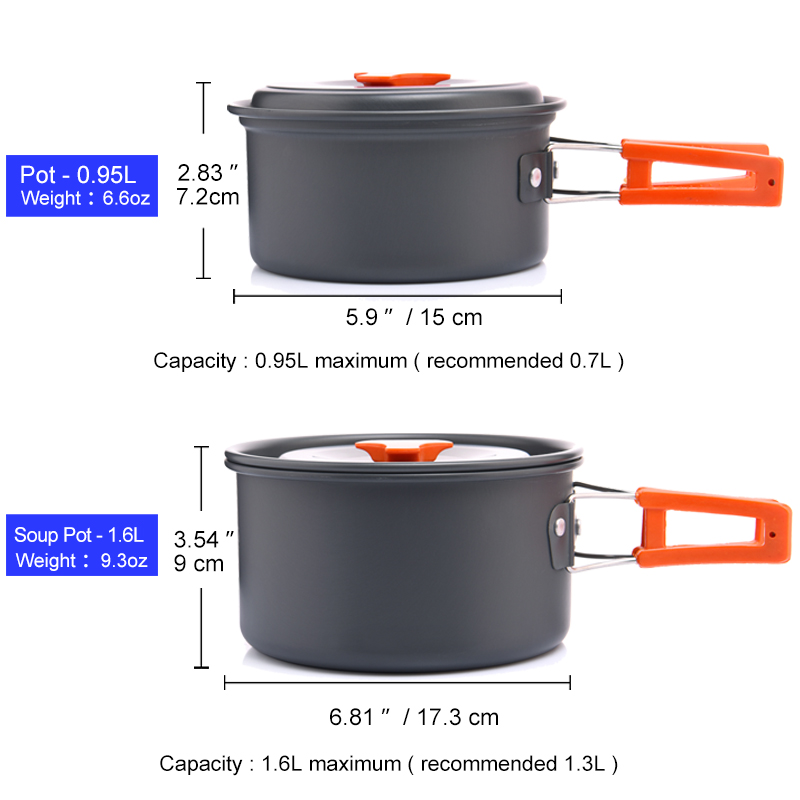 Widesea Camping Outdoor Cookwa - Camping Cooking Set With Kettle 评论和价格