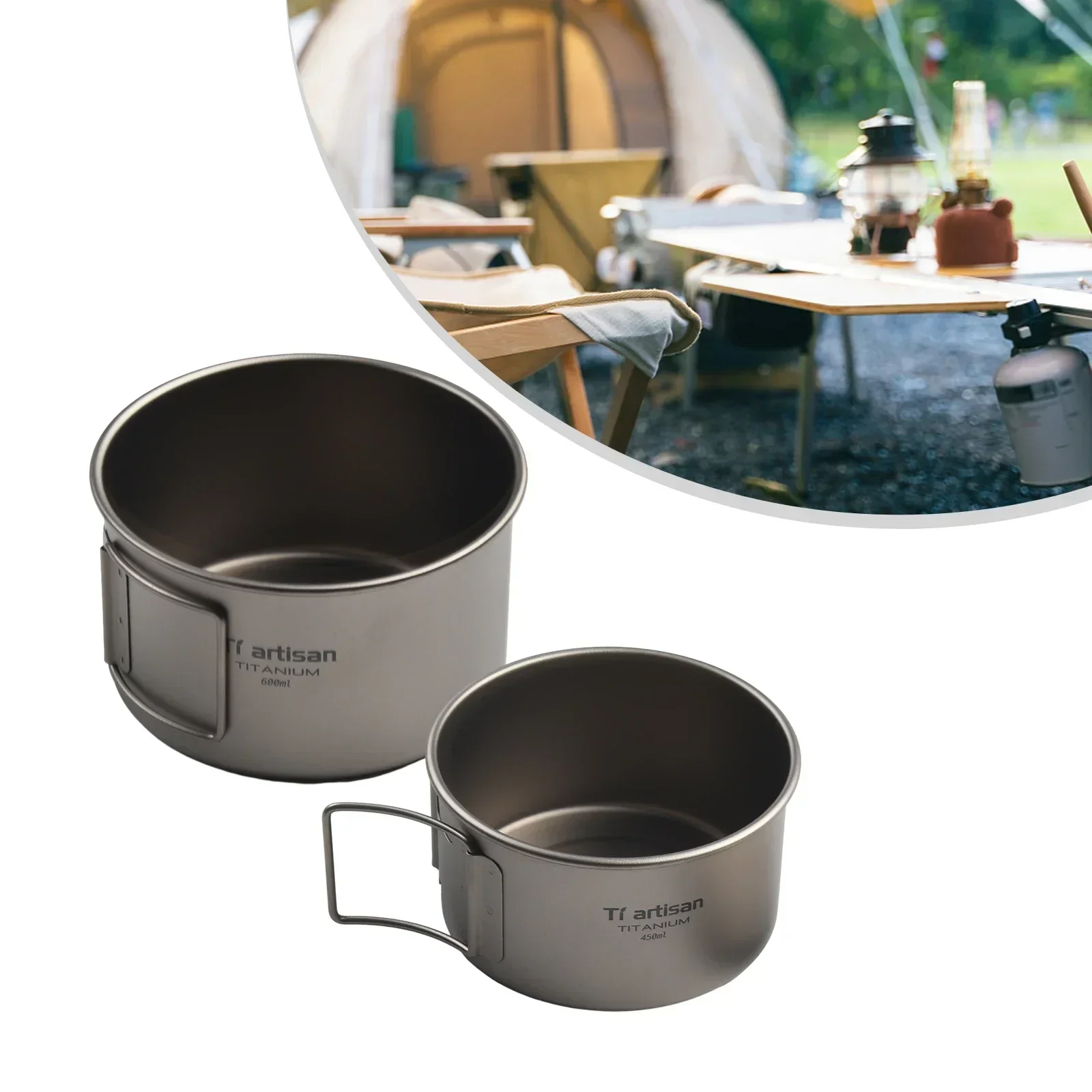 Titanium Bowl With Folding Han - Camping Cooking Hardware 评论和价格