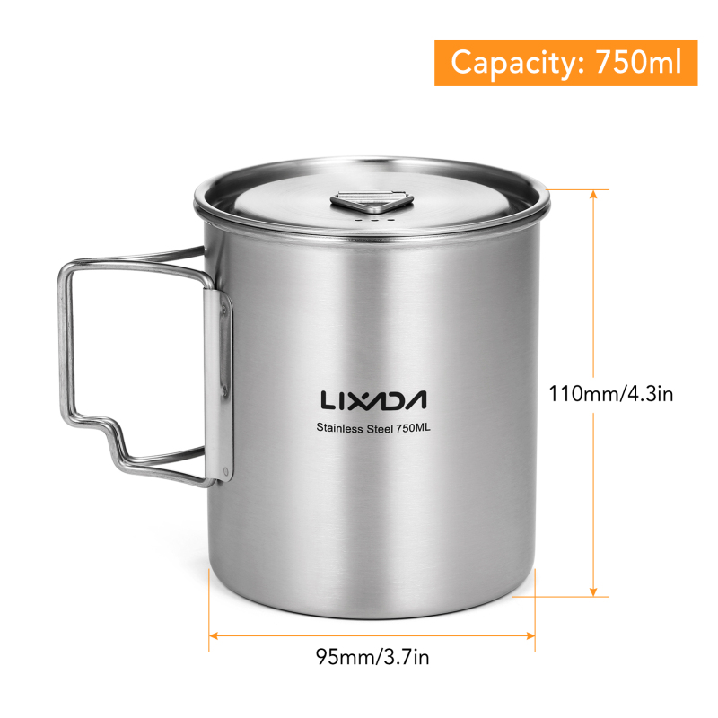 Lixada 750ml Cup Outdoor Stain - Camping Cooking Cup 评论和价格