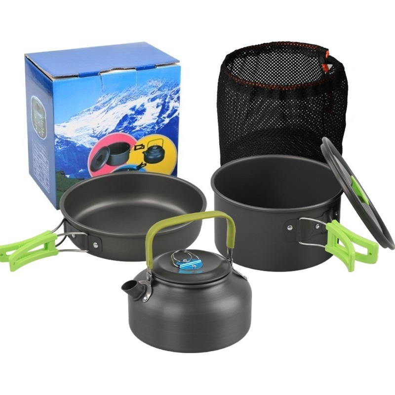Outdoor Camping Cookware Set D - Camping Cooking Set With Kettle 评论和价格