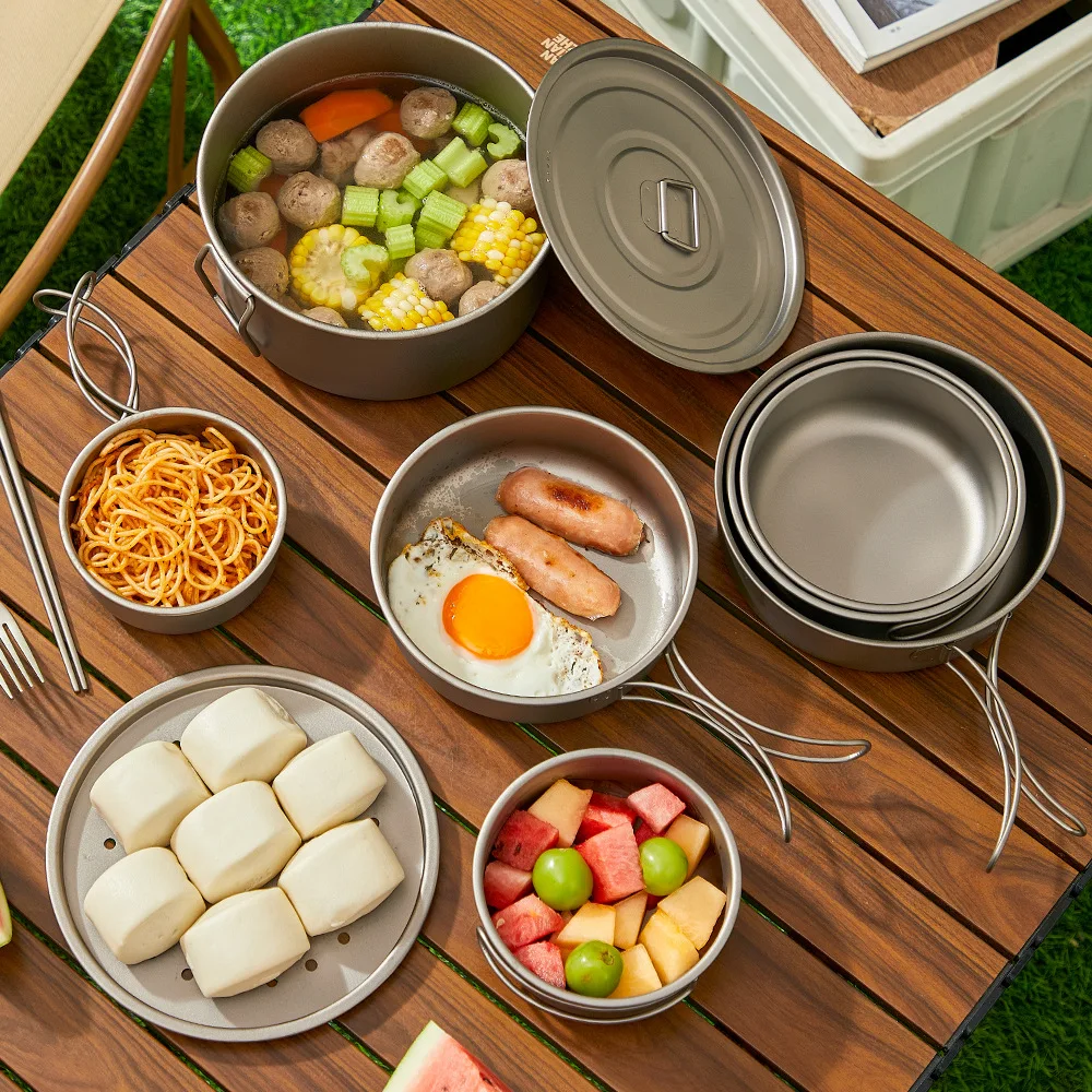 Titanium Outdoor Pot Set Picni - Camping Cooking Mesh 评论和价格