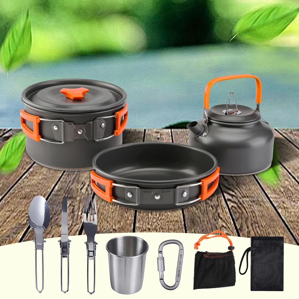 Camping Cookware Kit Kettle Po - Camping Cooking Kit 评论和价格