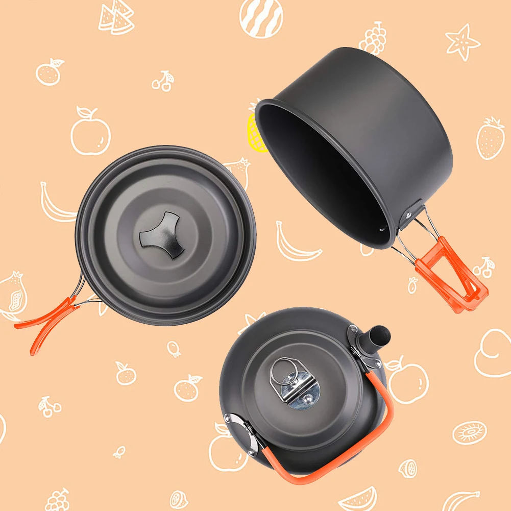 Camping Cookware Kit Kettle Po - Camping Cooking Kit 评论和价格