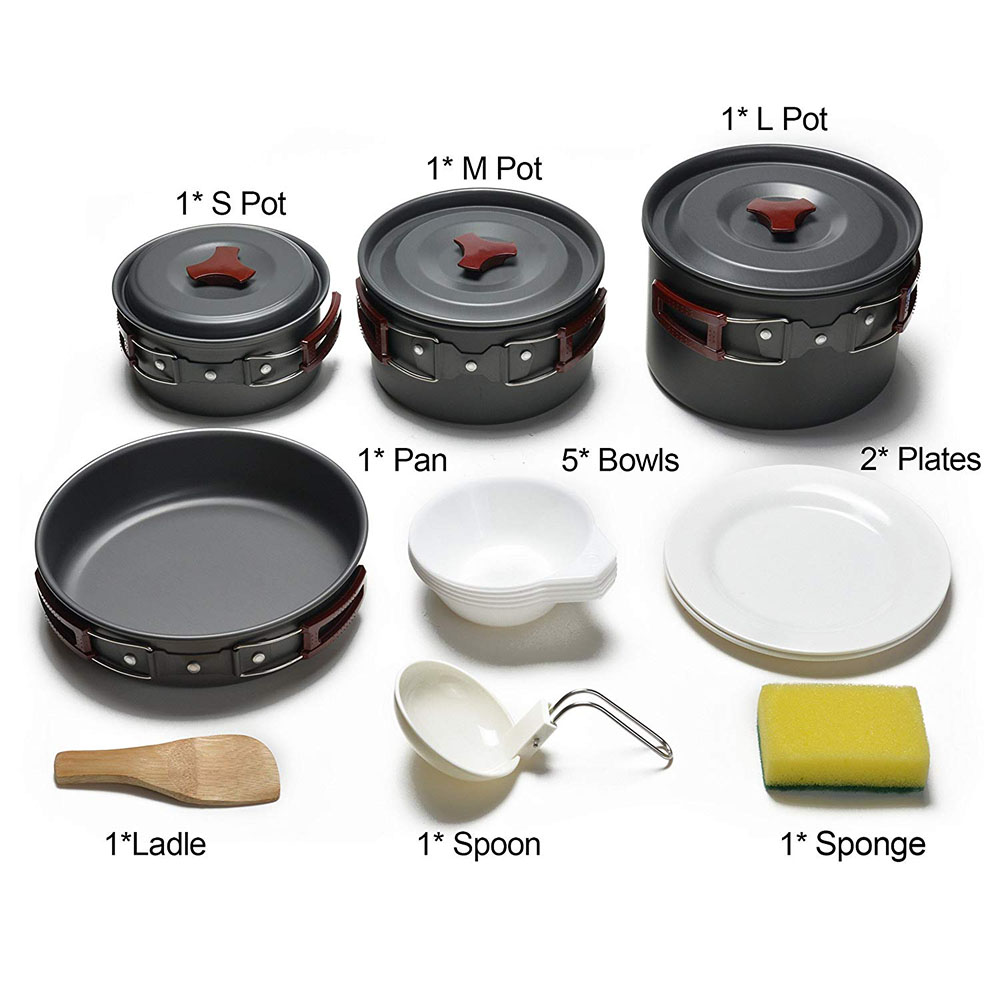 Outdoor Camping Cookware Kit N - Camping Cooking Pack 评论和价格