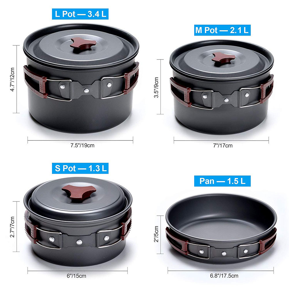 Outdoor Camping Cookware Kit N - Camping Cooking Pack 评论和价格
