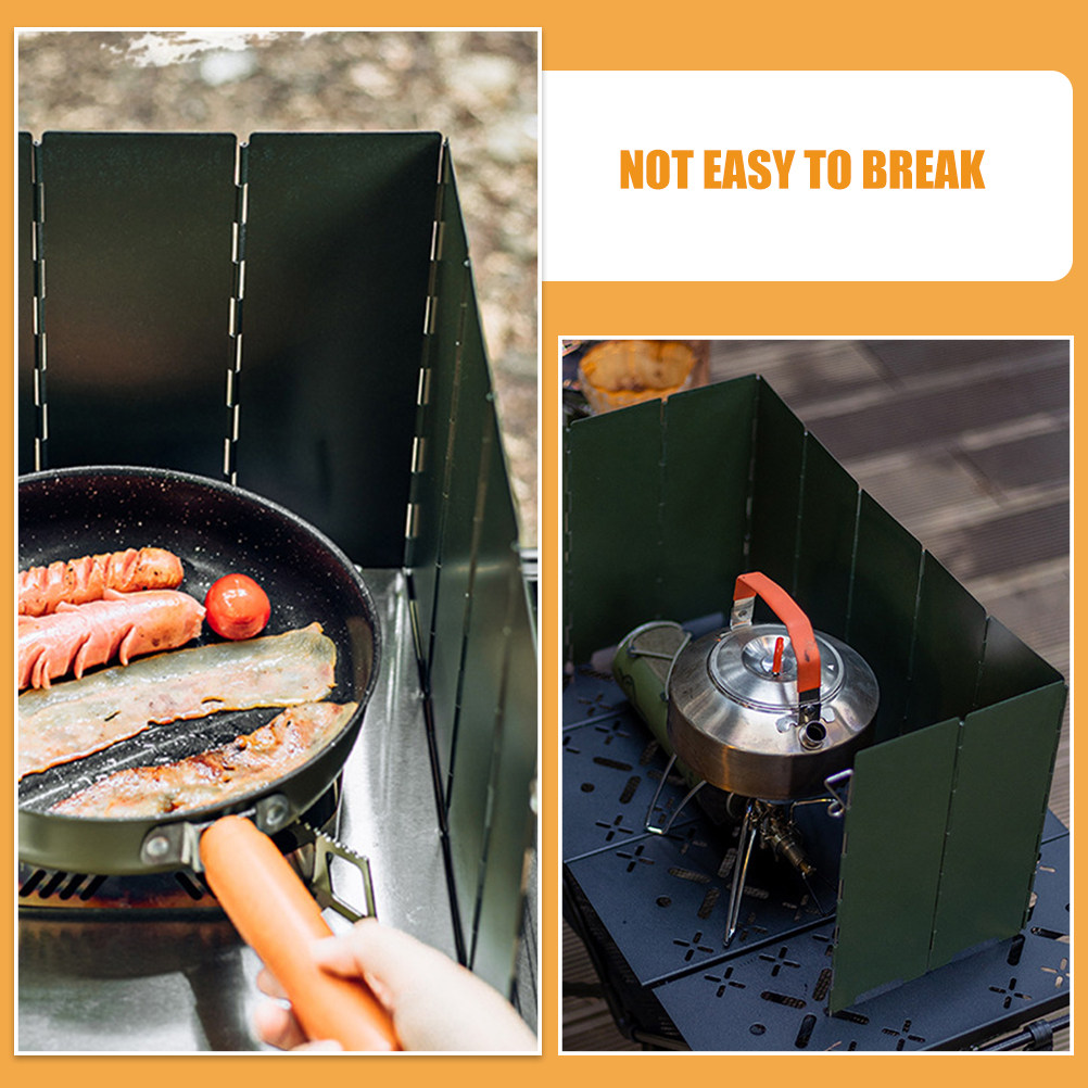 Sturdy Foldable Windshield for - Camping Cooking Gas Stove Portable Tool 评论和价格