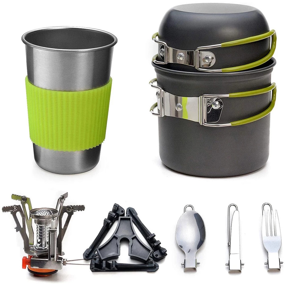 Camping Cookware Kit with Stov - Camping Cooking Mesh 评论和价格
